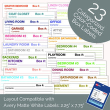 Load image into Gallery viewer, Printable Moving Box Labels & Room Tags