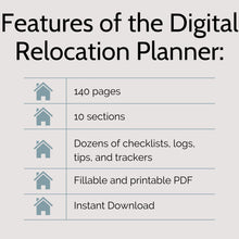Load image into Gallery viewer, List of Features of Relocation Planner