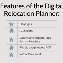 Load image into Gallery viewer, List of Features of Relocation Planner

